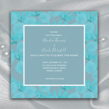 Aquarelle moderne Turquoise bleu Floral Design Mar