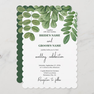 Invitation Aquarelle moderne vert émeraude Mariage vert émera