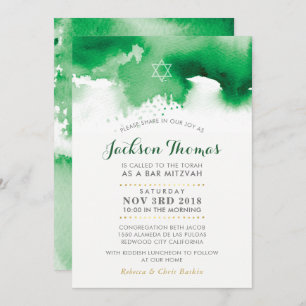Invitation Aquarelle moderne vert kelly