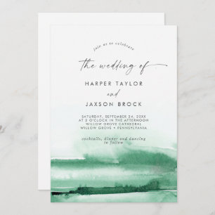 Invitation Aquarelle moderne   Vert Le Mariage De