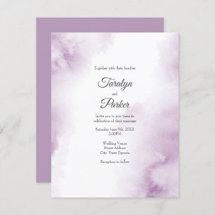 Invitation Aquarelle molle Mauve Plum Abstraite
