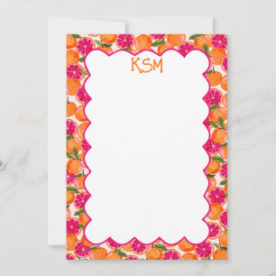 Invitation Aquarelle Monogramme de pamplemousse