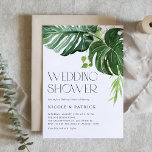 Invitation Aquarelle Monstera Feuilles Wedding shower tropica<br><div class="desc">famille d'Invitations et amis à votre événement avec cette invitation wedding shower tropicale personnalisable. il comprend des illustrations aquarelle de feuilles monstères avec des accents faux feuille d'or. Personnalisez cette invitation monstre wedding shower en ajoutant vos propres détails. Cette invitation à la wedding shower verdoyante conviendra parfaitement aux wedding showers...</div>