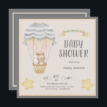 Invitation Aquarelle neutre Baby shower des animaux de bois<br><div class="desc">Bienvenue dans le nouveau petit paquet avec cette amusante invitation à thème de montgolfières animalières.</div>