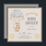 Invitation Aquarelle neutre Baby shower des animaux de bois<br><div class="desc">Bienvenue dans le nouveau petit paquet avec cette amusante invitation à thème de montgolfières animalières.</div>