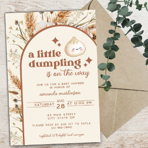 Invitation Aquarelle neutre Petit Baby shower Bao à dumping