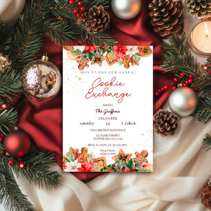 Invitation Aquarelle Noël Cookie d'échange Fête