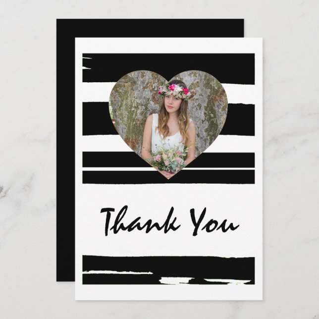 Invitation Aquarelle noire et blanche colorée Photo Graduati (Devant / Derrière)