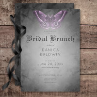 Aquarelle noire gothique Purple Moth Bridal Brunch