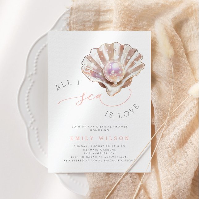 Invitation Aquarelle Océan Tout I Mer Est Amour Fête des mari (Créateur téléchargé)