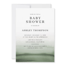 Aquarelle Ombre Vert Baby shower moderne