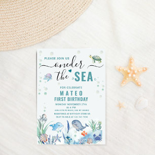 Invitation Aquarelle One der La mer 1er anniversaire