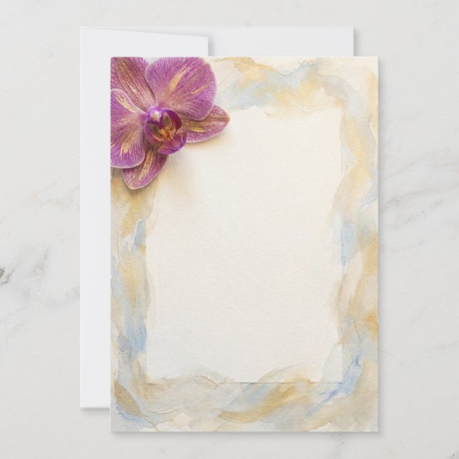 Invitation aquarelle orchidée violette (Devant)