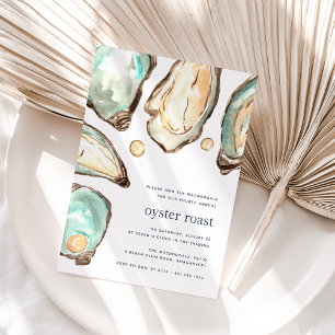 Invitation Aquarelle Oyster & Pearl Oyster Roast Party