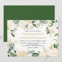 Aquarelle Pale Peonies Gold Accent Mariage