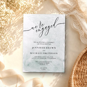 Invitation Aquarelle Papier Ancien Signature Fiancés