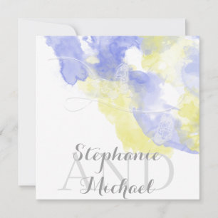 Invitation Aquarelle Papillon Périwinkle Lemonade Mariage I