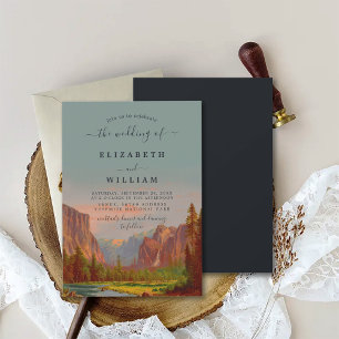 Invitation Aquarelle Parc national Yosemite Mariage vintage