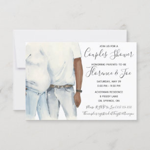 Invitation Aquarelle Parents à être le Baby shower de couple 