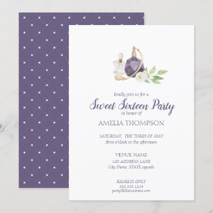 Invitation Aquarelle Parfum Sweet sixteen bouteille Anniversa