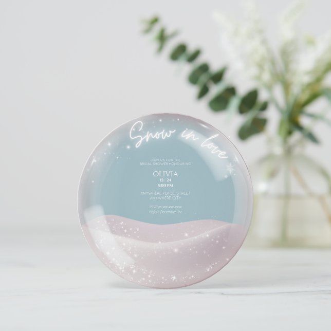 Invitation Aquarelle Parties scintillant neige dans l'amour n (Debout devant)