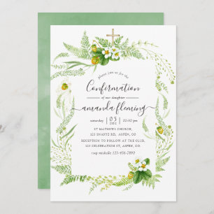 Invitation Aquarelle Pays Verdure rustique Confirmation