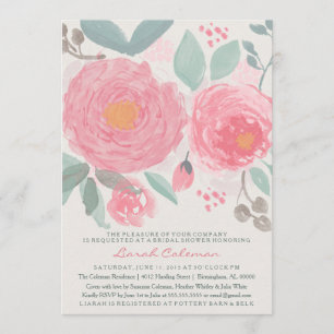 Invitation Aquarelle peinte à la main nuptiale ou baby shower