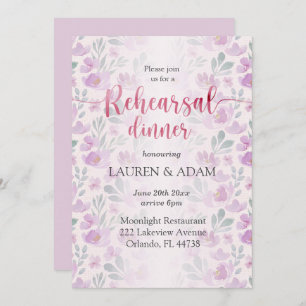 Invitation Aquarelle Peony lilas et rose motif floral