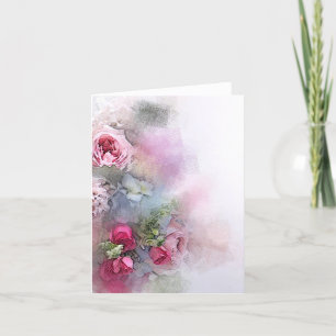 Invitation Aquarelle personnalisée Art Rose Fleurs Floral Mod