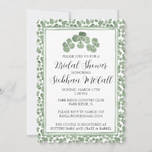 Invitation Aquarelle personnalisée Clover celtique Shamroch I