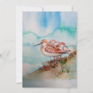 Invitation Aquarelle personnalisée Sandpipers Plage Oiseau Ar