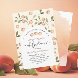 Invitation Aquarelle Petit Baby shower Peach InvInvitation