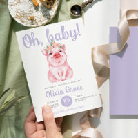 Aquarelle Petit Cochon Baby Girl Baby shower