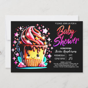 Invitation Aquarelle Petit Muffin Baby shower fille