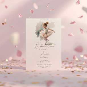 Invitation Aquarelle Petite Ballerina Anniversaire