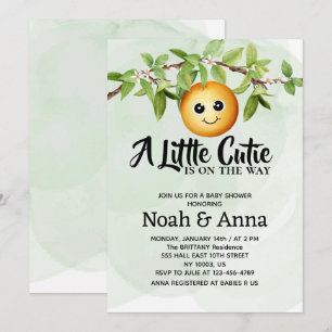 Invitation aquarelle petite mignonne sur le chemin baby showe