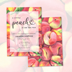 Invitation Aquarelle Petite pêche est sur le chemin baby show