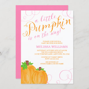 Invitation Aquarelle peu de baby shower de fille d'automne de
