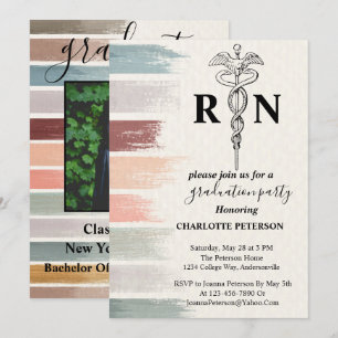 Invitation Aquarelle photo de la fête de graduation de l'infi