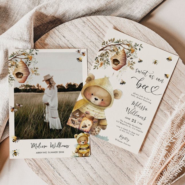 Invitation Aquarelle photo douce comme peut être Baby shower (Créateur téléchargé)