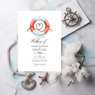 Invitation Aquarelle photo Mariage nautique