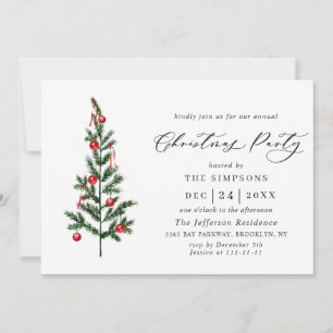 Invitation Aquarelle Pine Arbre Chic Noël Fête de Noël