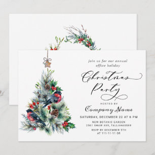 Invitation Aquarelle Pine Arbre Chic Noël Fête de Noël