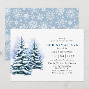 Invitation Aquarelle Pine Arbre Vacances NOËL EVE