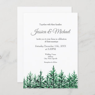Invitation Aquarelle Pine Arbres