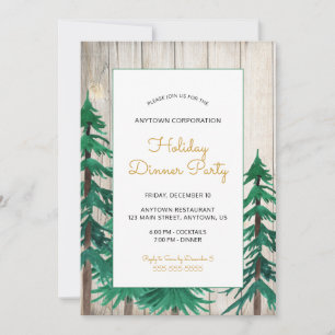 Invitation Aquarelle Pine Arbres Corporate Fête