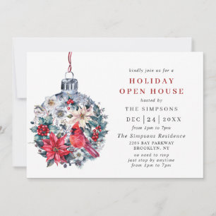 Invitation Aquarelle Pine Tree Noël Holiday Open House