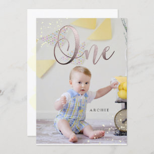 Invitation Aquarelle PixDezine 1ST Birthday