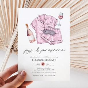 Invitation Aquarelle PJs et Fête des mariées Prosecco