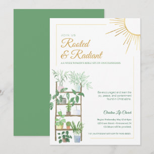 Invitation Aquarelle Plante en pots Étude biblique féminine
